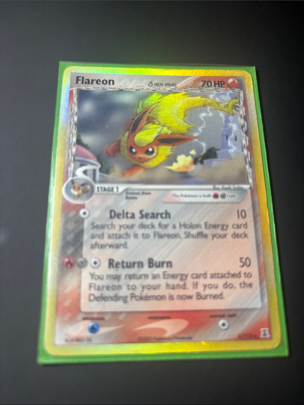 Delta Species Flareon Holo Pokémon Card - Yellow & Orange Accent